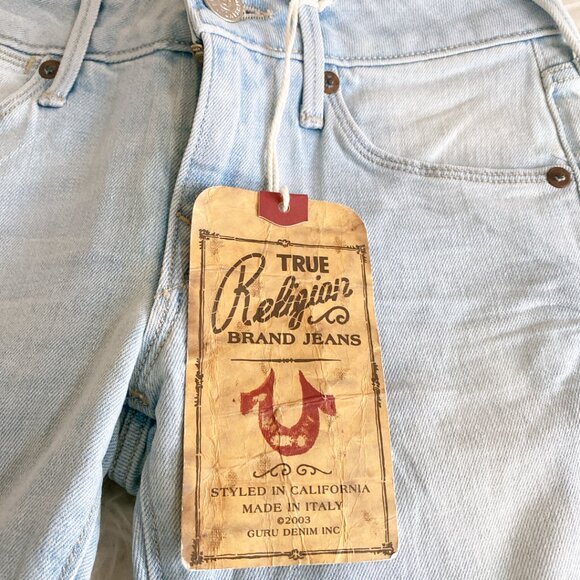 NWT True Religion Mid Rise Light Blue Straight Jean - Picture 2 of 7